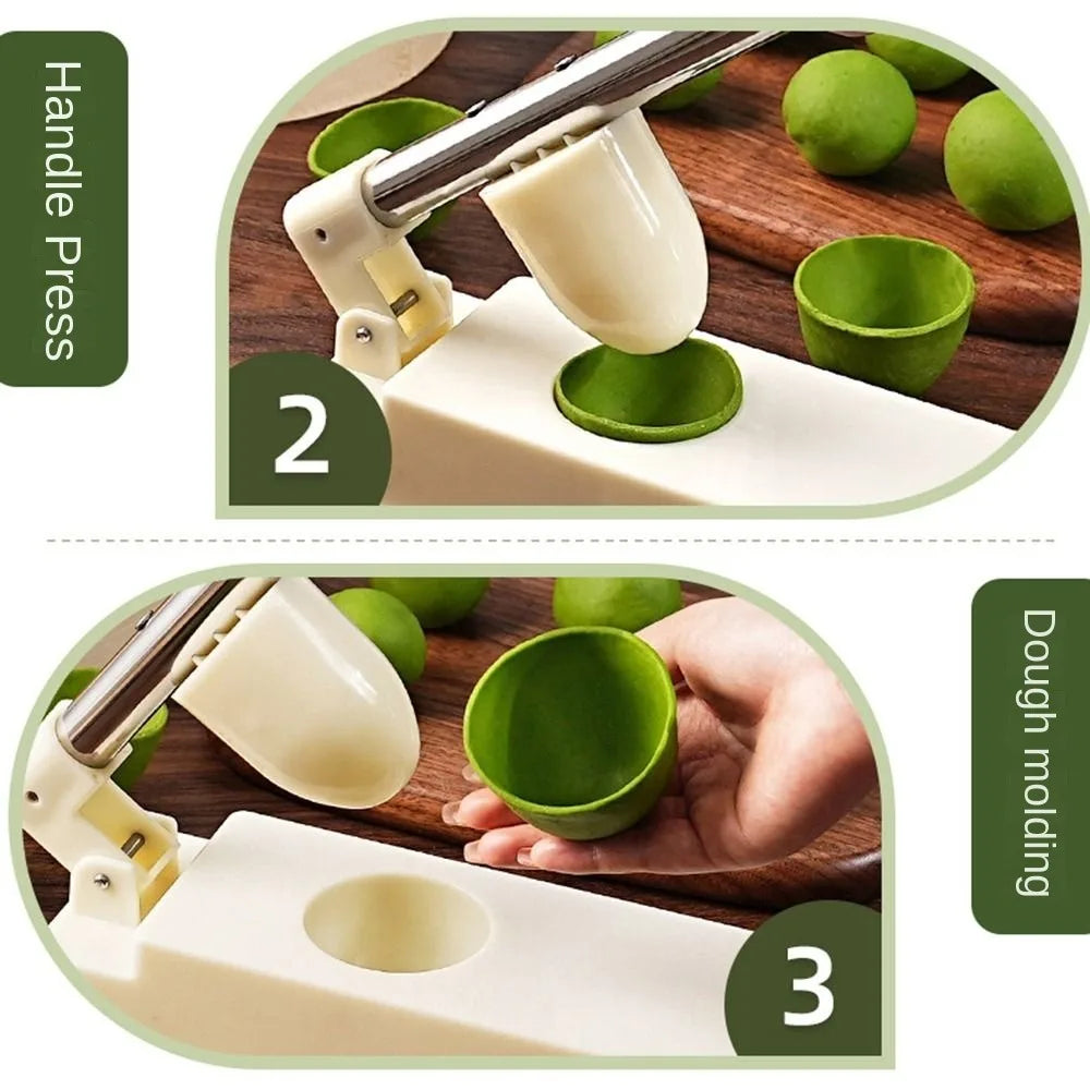 Hand Press Sweet Green Rice Balls Skin Molds Oval Efficient Dumpling Skin Wrapper Mold Multifunctional Lengthen Handle