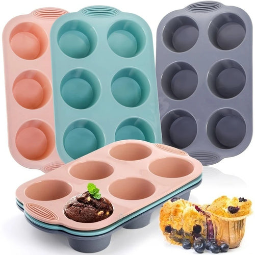 1PC 6 Grid Cake Silicone Baking Pan Chiffon Mousse Cake Mold Household Baking Tools Bread Baking Pan Kitchen Tools