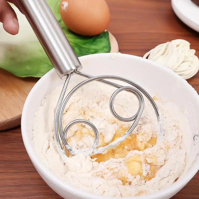 Danish Dough Whisk, Flour Whisk, Stainless Steel Dough Whisk Mixer , Bread Making Tools Suitable for Baking Mixing Sticks
